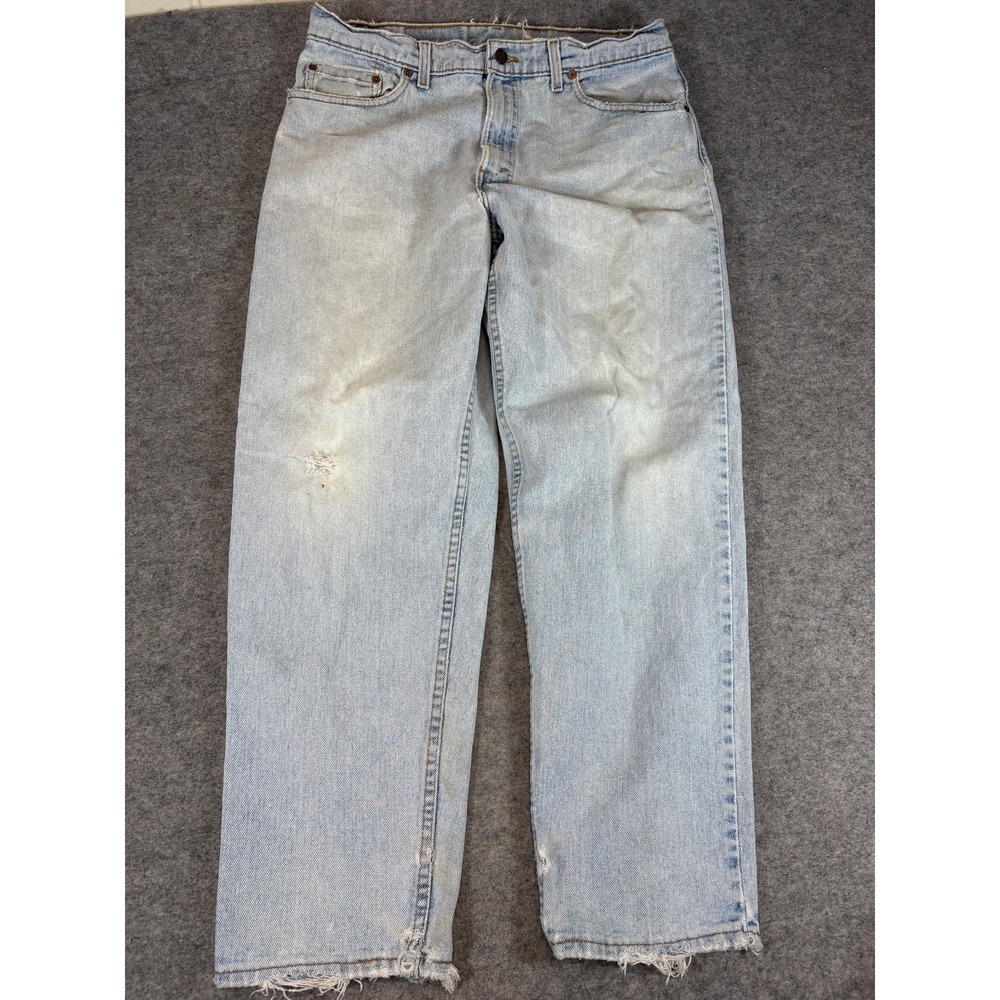 Vintage 90s Levis 550 Jeans Mens 38x30 Light Wash Relaxed Tapered Baggy USA Made